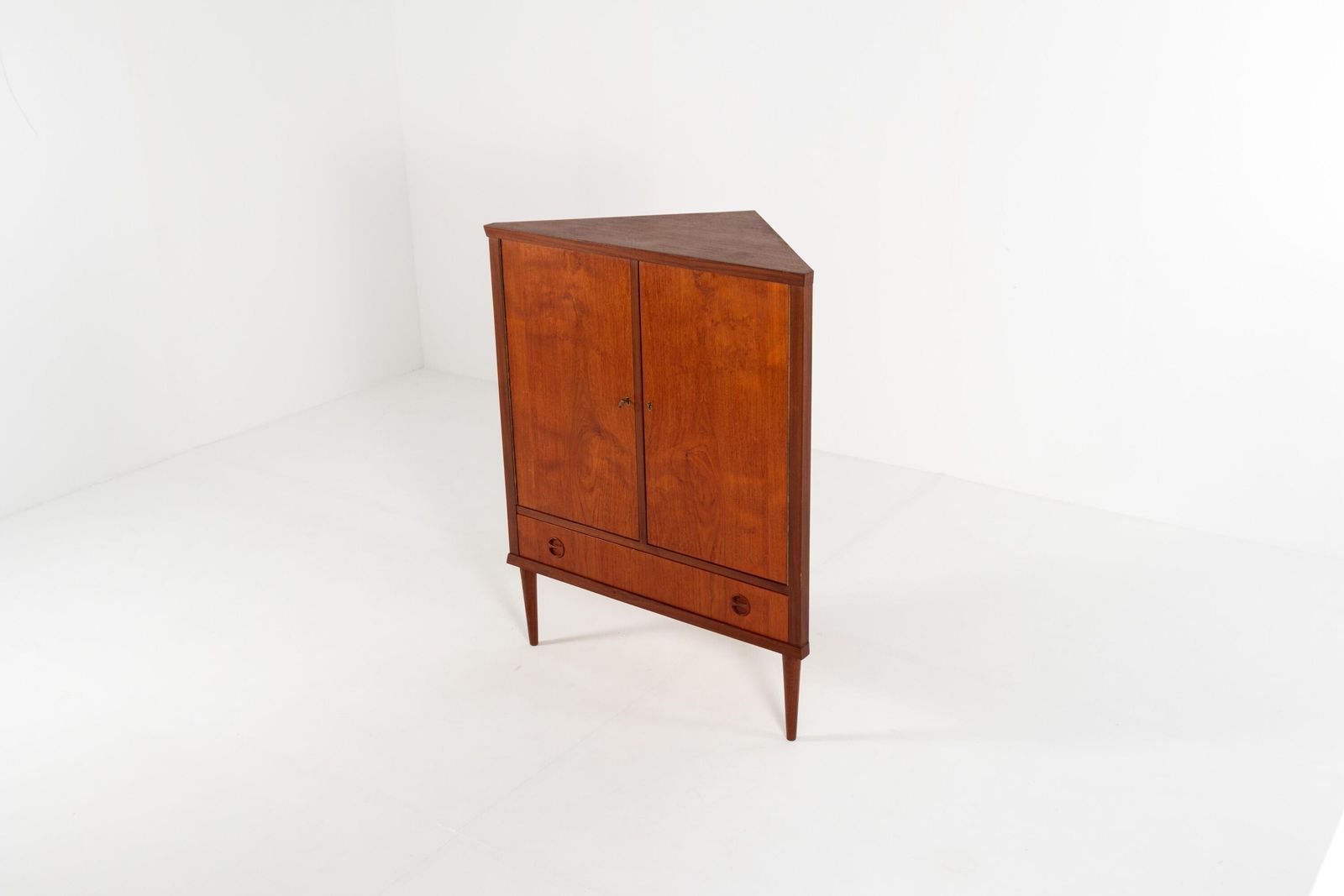 Mid Century Danish Teak Corner Cabinet With Drawer, 1960s photo buy