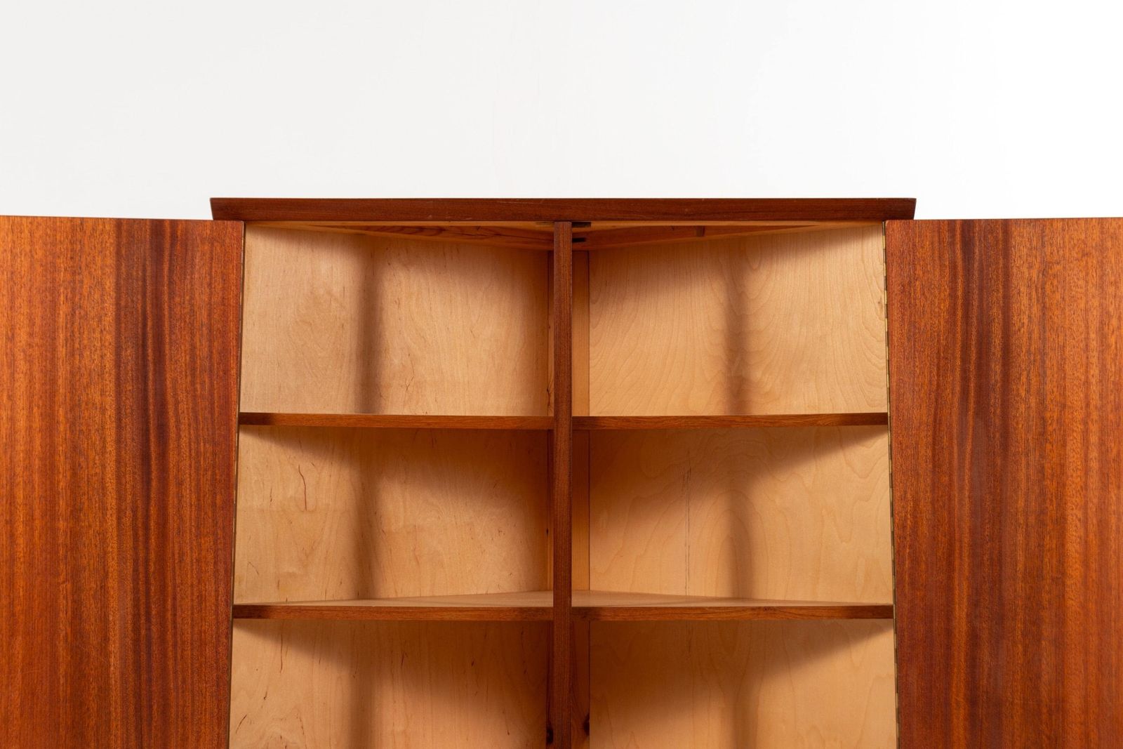 Furniture Mid Century Danish Teak Corner Cabinet With Drawer, 1960s photo