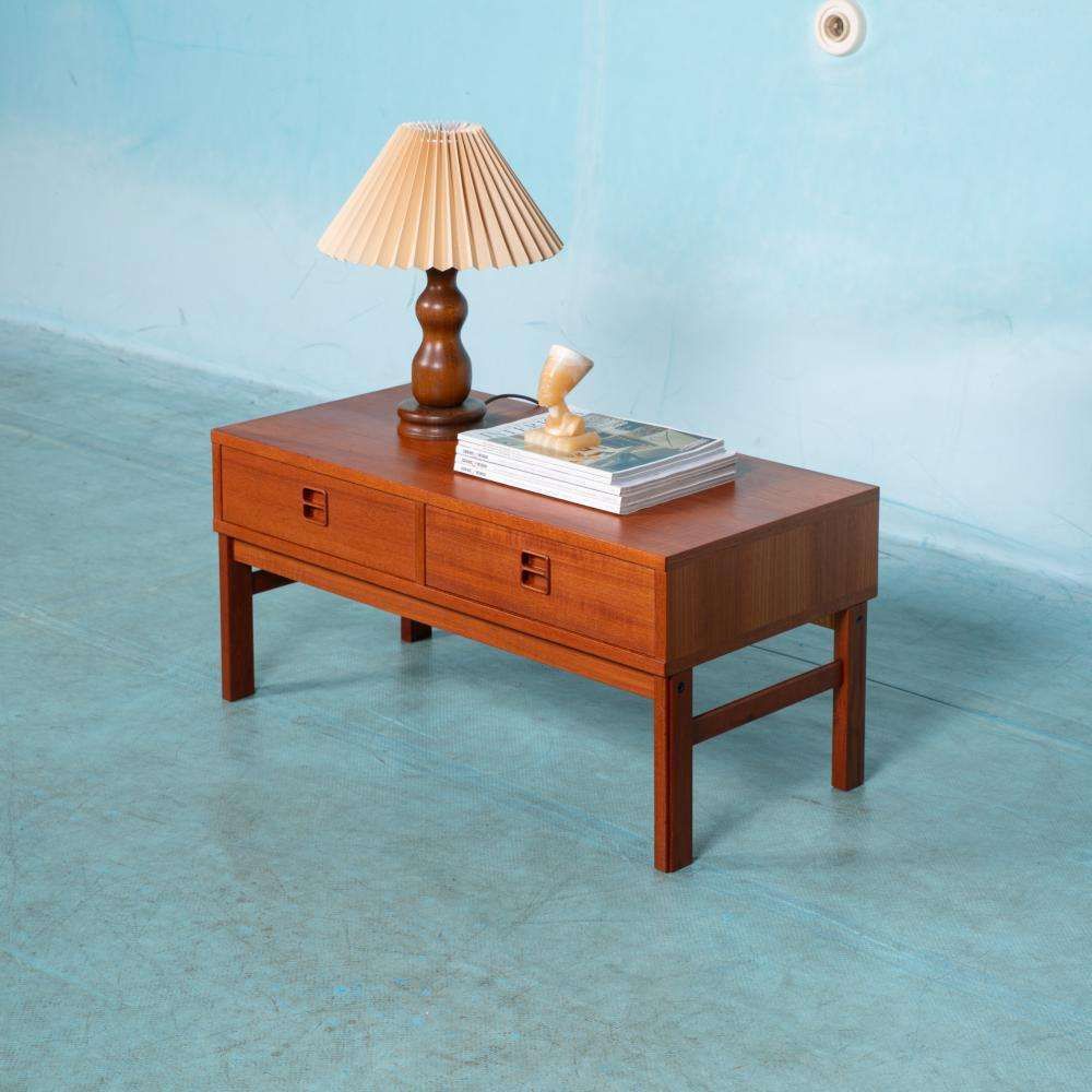 Japandi Lowboard Teak, Minimalistisch Mid Century Dressoir