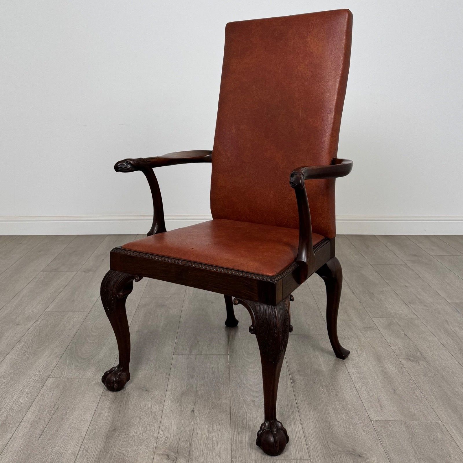 Antique 19th Century Open Armchair In Mahogany ( Af 5600 )