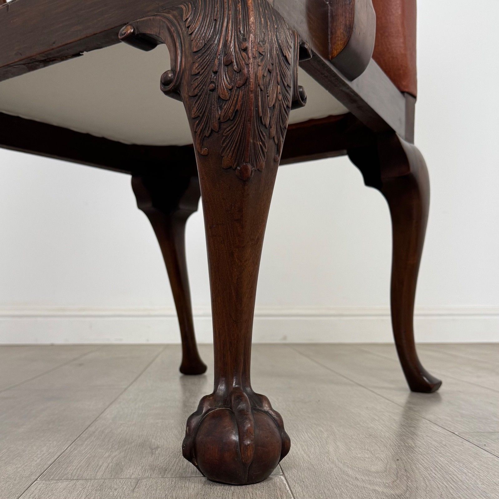 585.0 Antique 19th Century Open Armchair In Mahogany ( Af 5600 ) photo