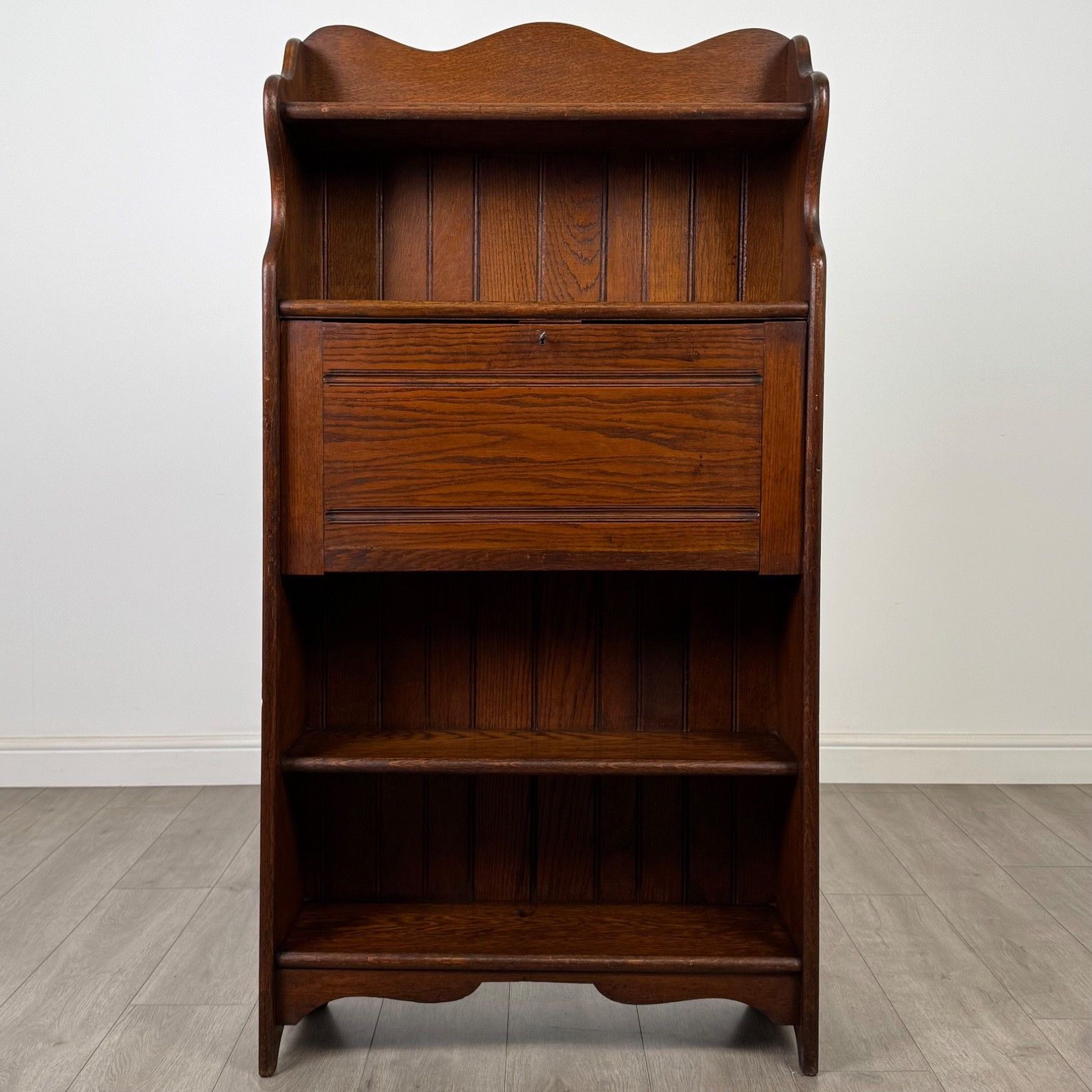 Antique 20th Century Narrow Edwardian Bureau In Oak ( Af 5604 ) photo furniture