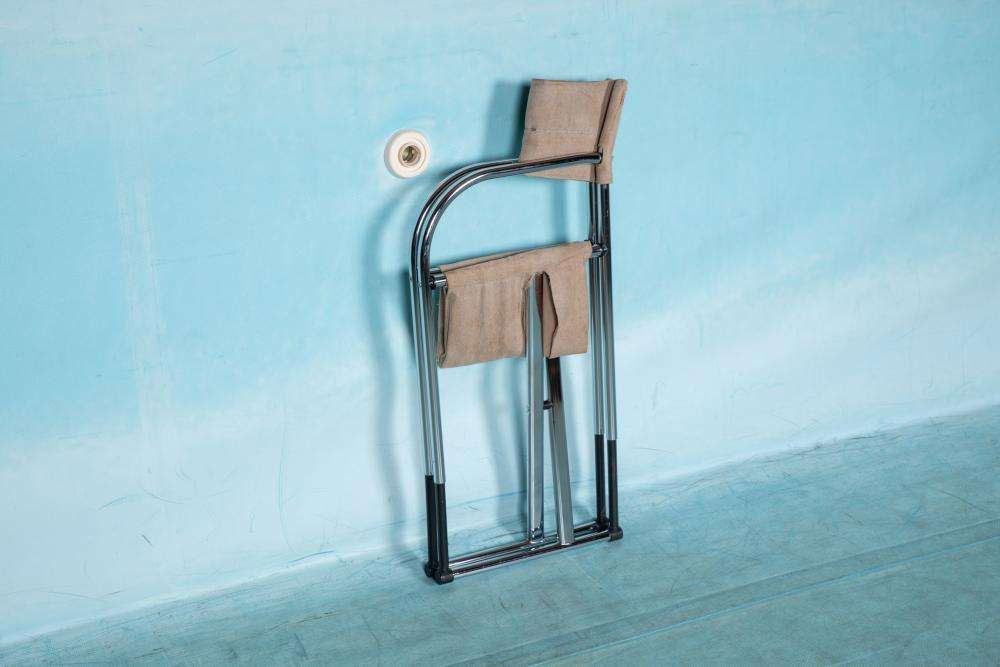 Vintage Tubular Frame Director's Chair Chrome 1970s photo buy