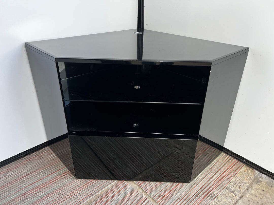 Bespoke Black Lacquered Corner Tv Unit Designed By R.B And Manufactured By Reflex (Italy) photo furniture