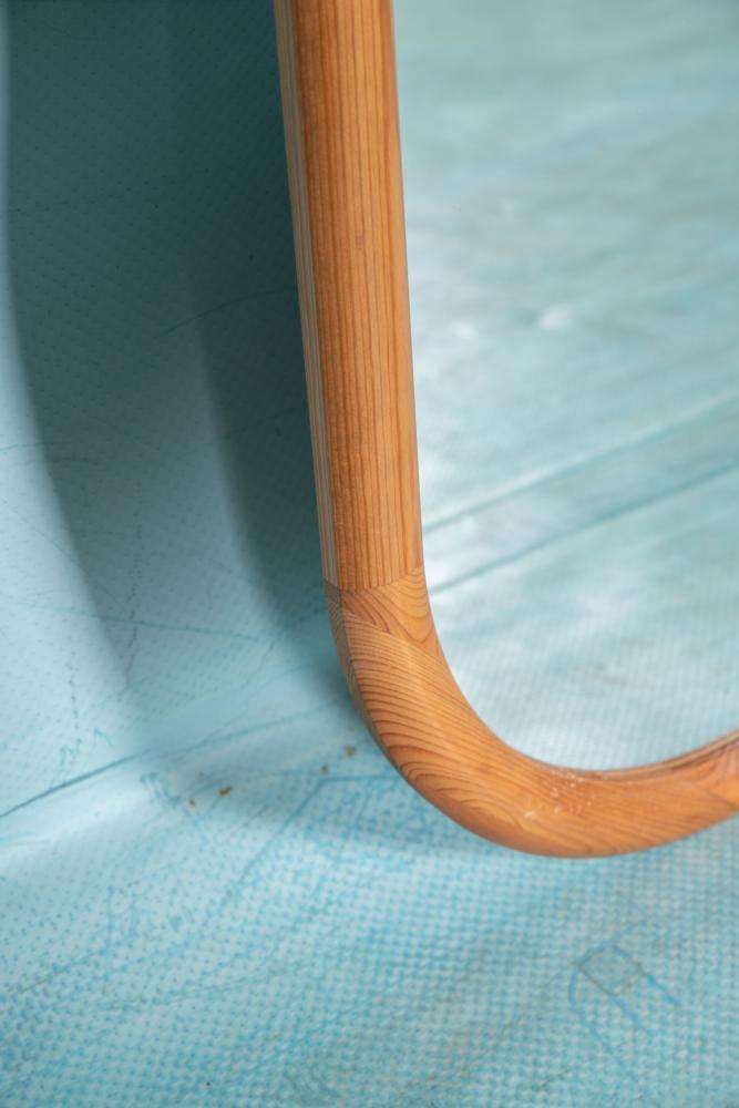 Vintage Wooden Full Length Mirror Sweden 70s Blond Mirror Pine photo vinterior