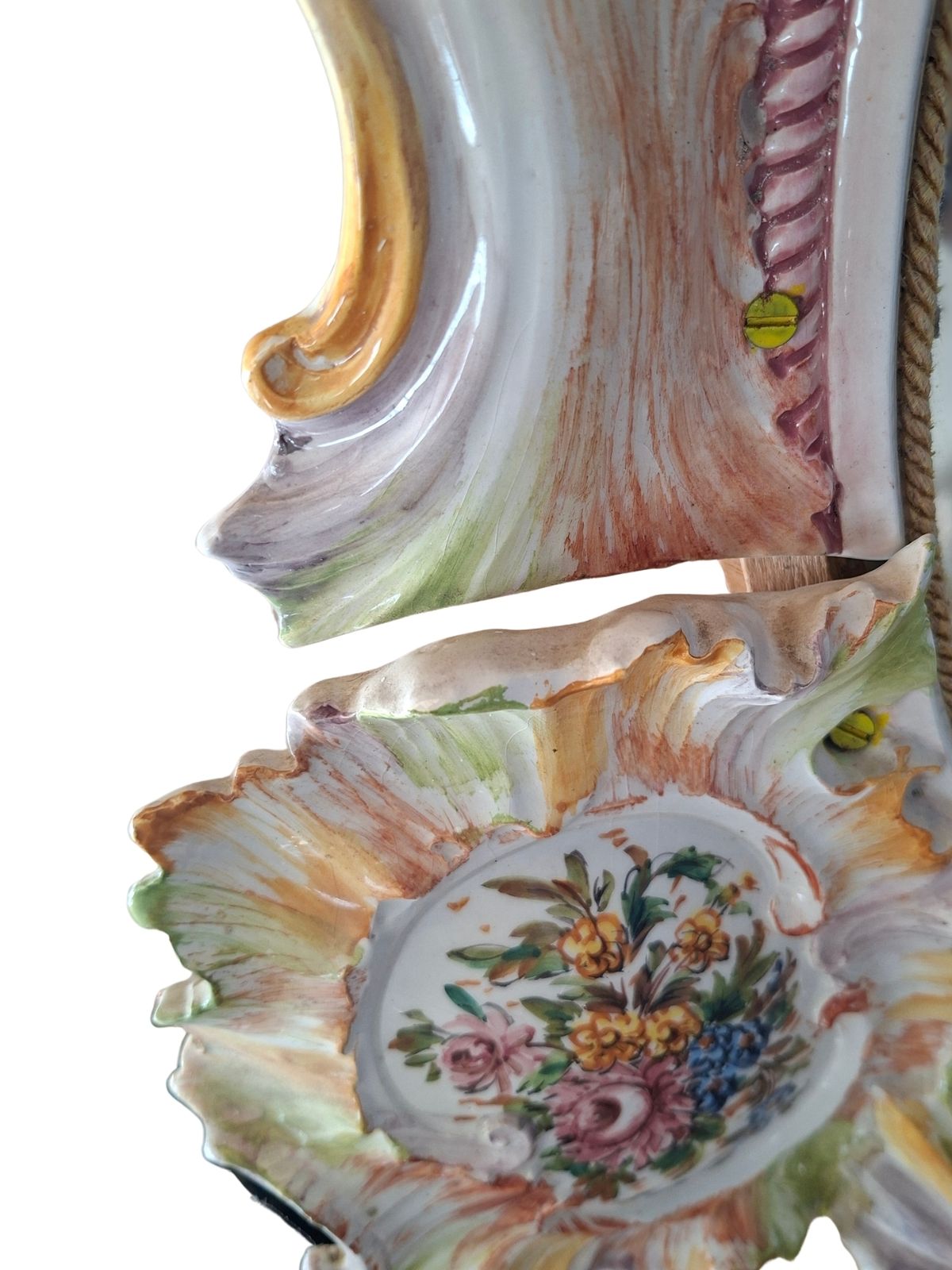 photo for sale Magnifica Specchiera D’arte In Ceramica Policroma – Maria Pegoraro Per Riccardo Capuzzo Bassano – 1950