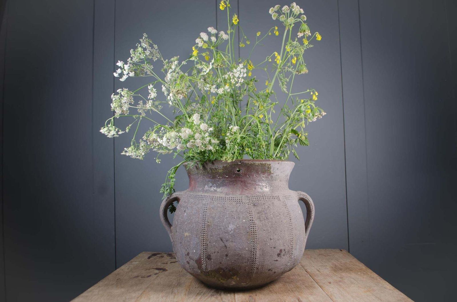 19th Century French Ponne Clay Pot 1800s, Used As A Preserve Jar. Great Interior Decor Piece Or Outdoor photo furniture