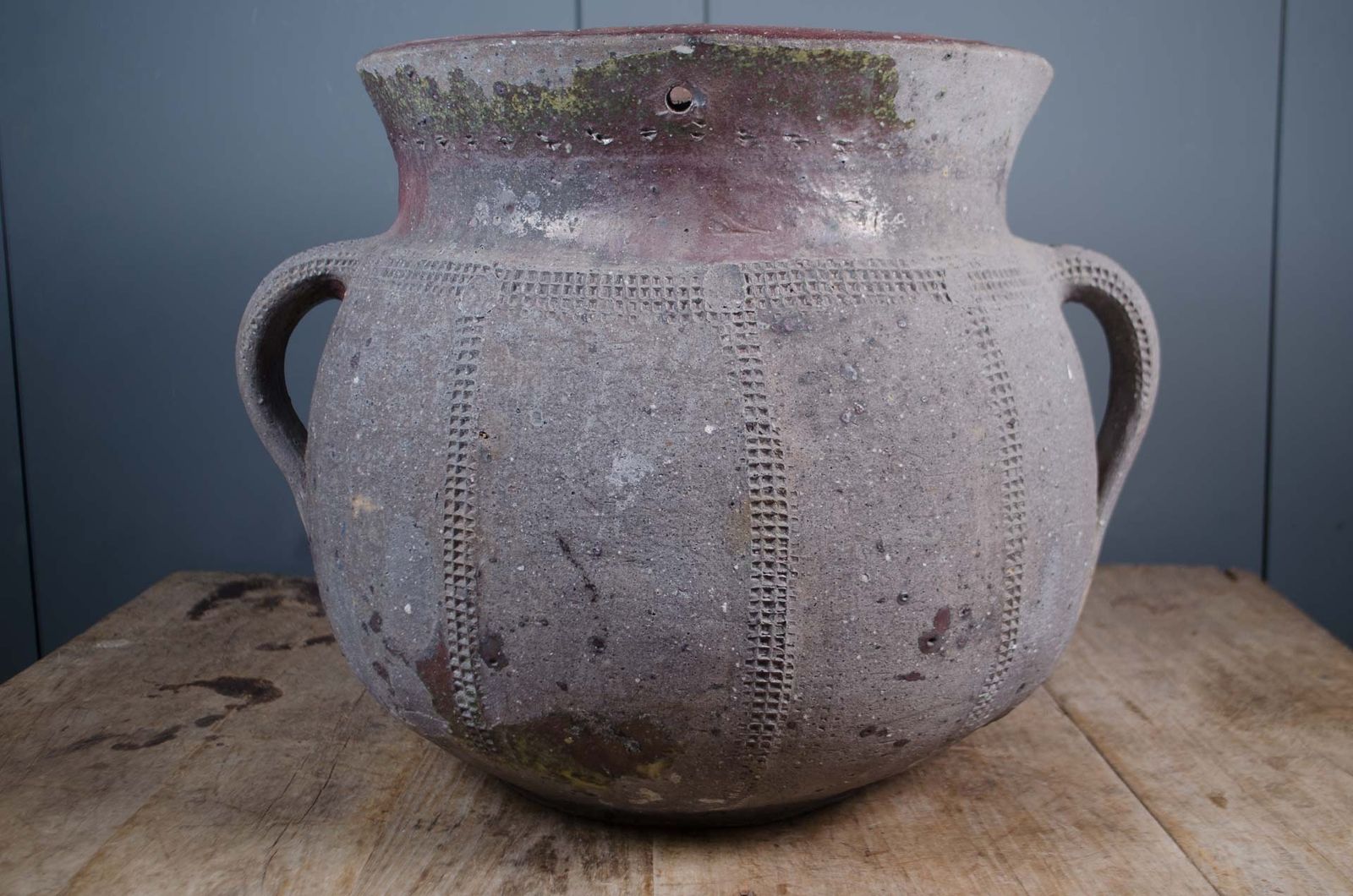 19th Century French Ponne Clay Pot 1800s, Used As A Preserve Jar. Great Interior Decor Piece Or Outdoor