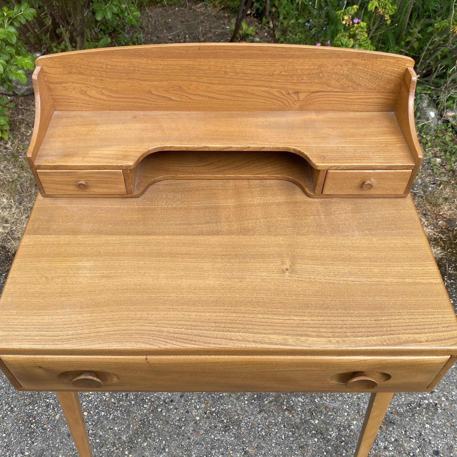 1970's G Plan Blonde Teak Desk And Matching Quaker Chair photo for sale