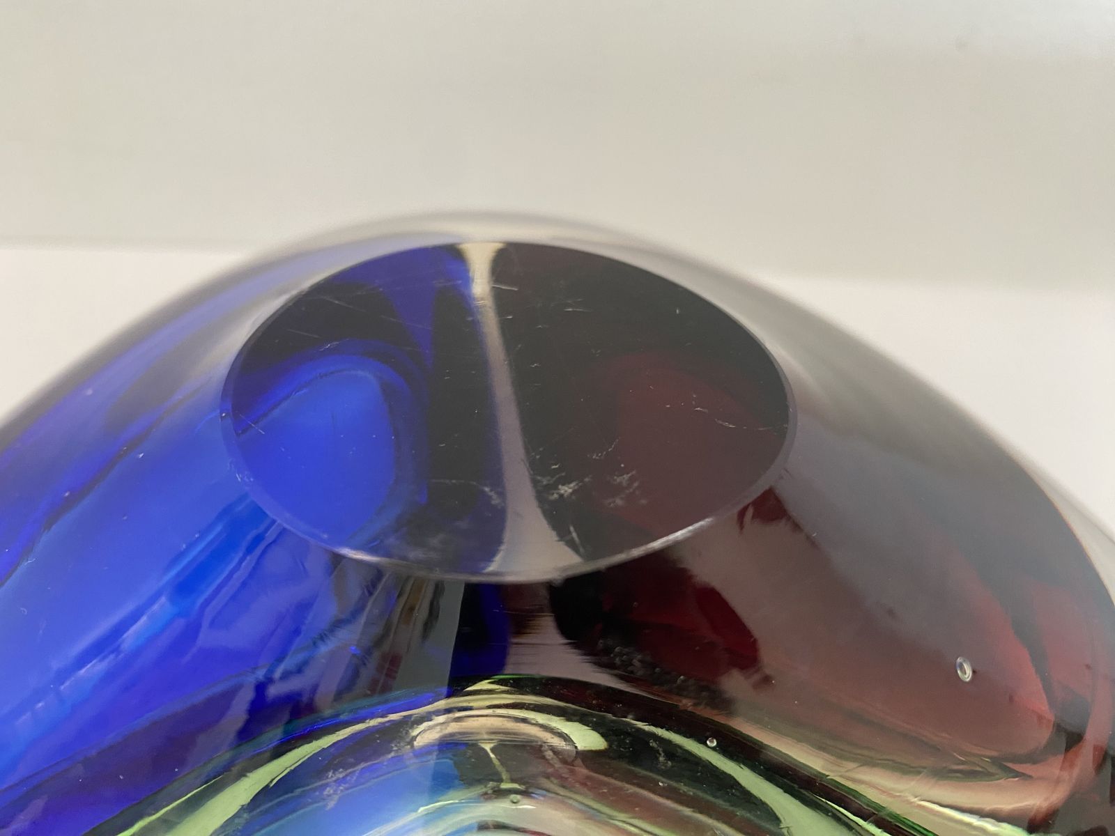 photo for sale Vintage, Josef Rozinek, Bohemian Three Compartment Glass Bowl, C.1960