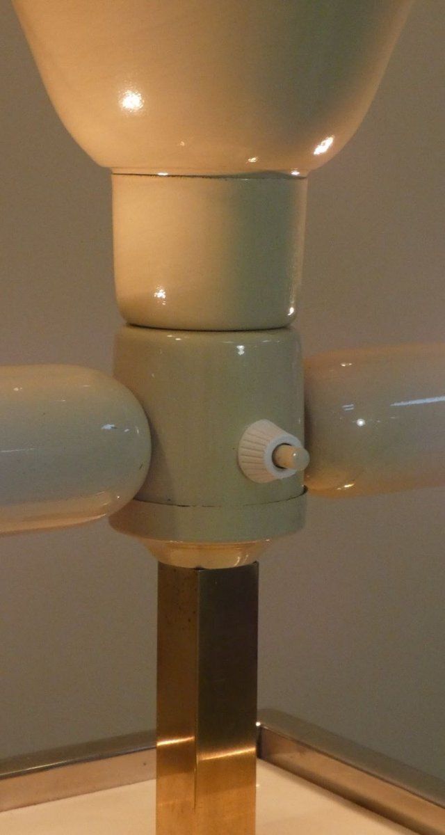 Brass, Steel, And Acrylic Glass Table Lamp, Italy, 1970s photo Lighting