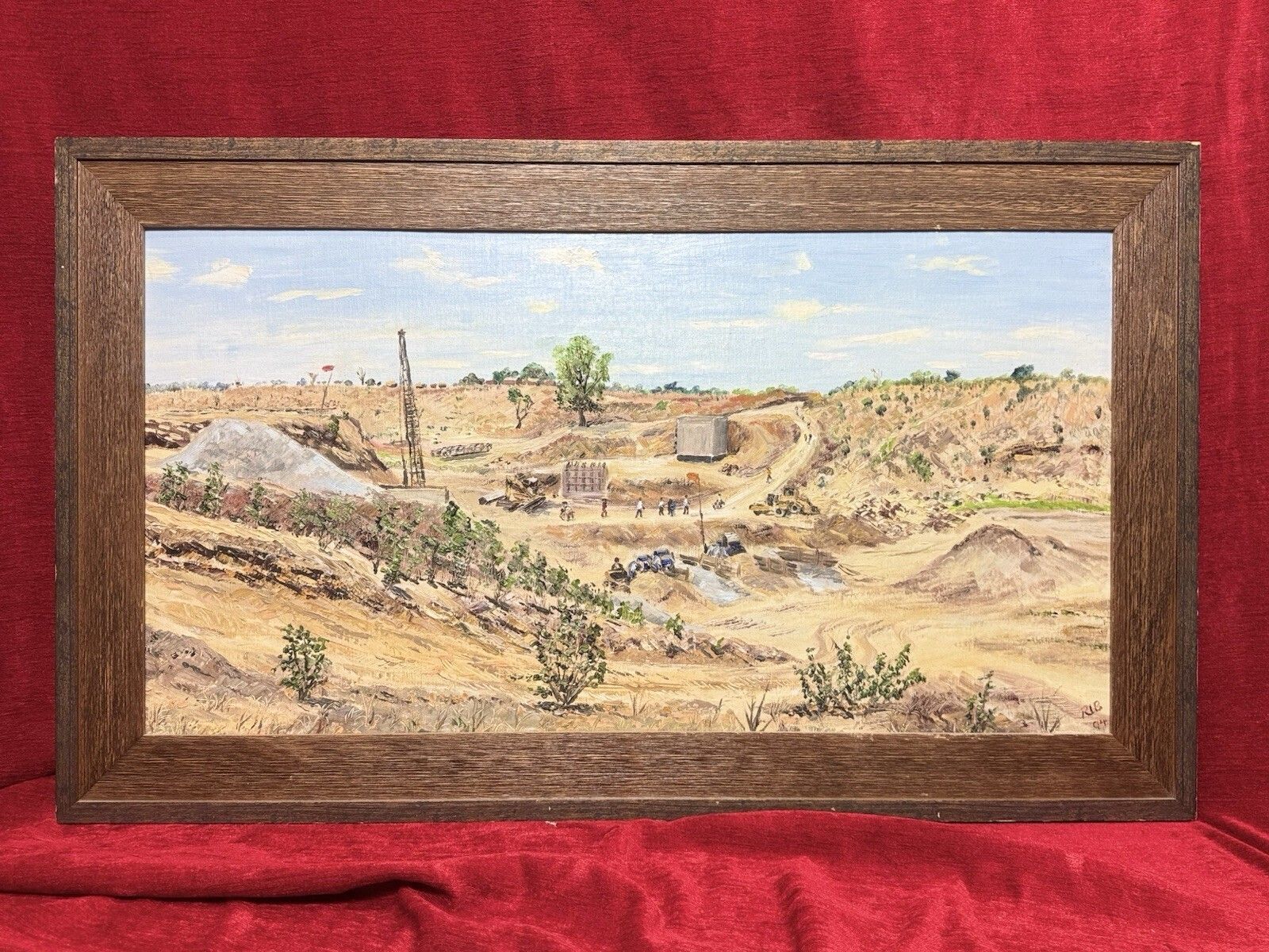 21stc South African Blantyre Gold Mining Operation In Landscape Oil Painting photo 600.0