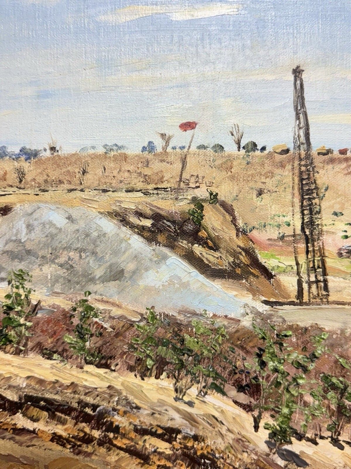 photo furniture 21stc South African Blantyre Gold Mining Operation In Landscape Oil Painting