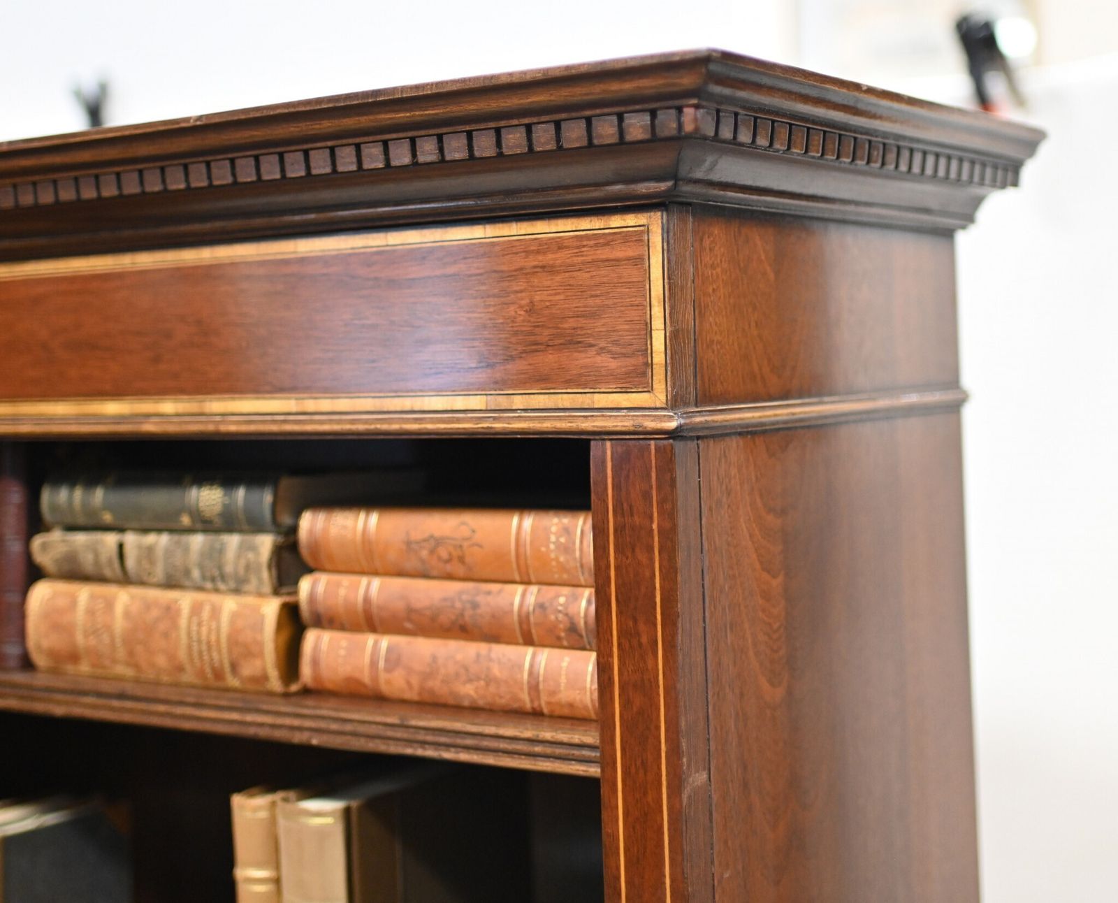 photo for sale Pair Mahogany Bookcases Open Front Sheraton Bespoke.