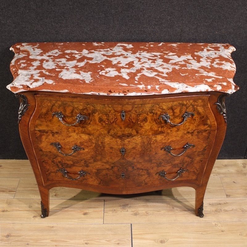 Lombard Inlaid Dresser In Louis XV Style With Marble Top photo furniture