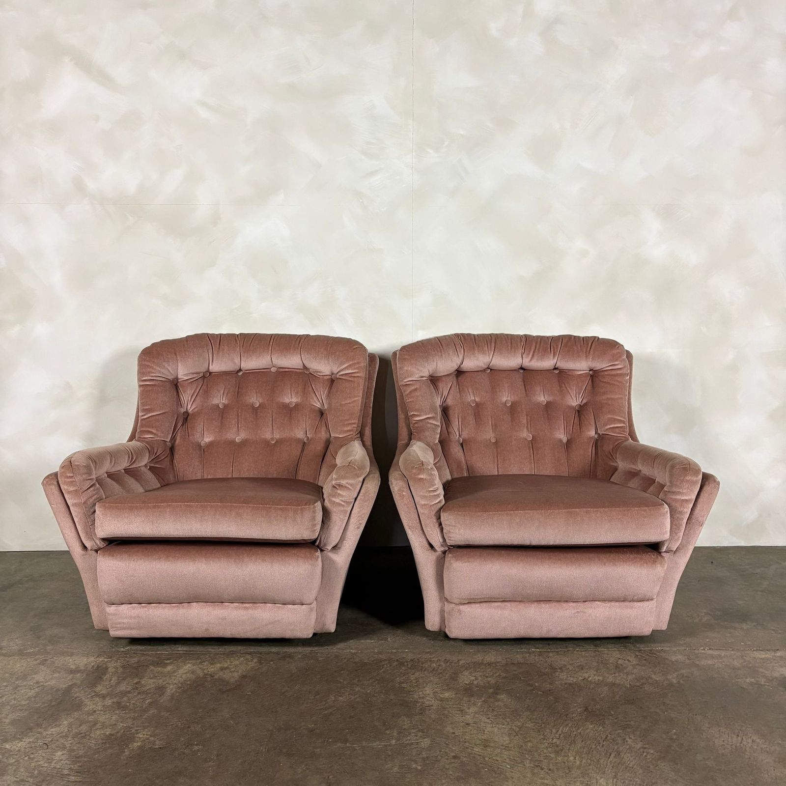 Mid Century Armchair Blush Pink Retro Mcm
