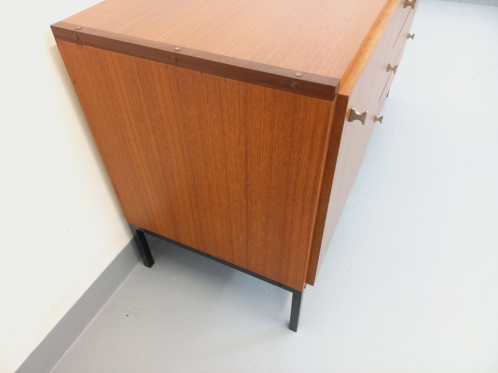 Small Modernist Sideboard By Arp Minvielle In Teak And Black Metal photo 1074.0