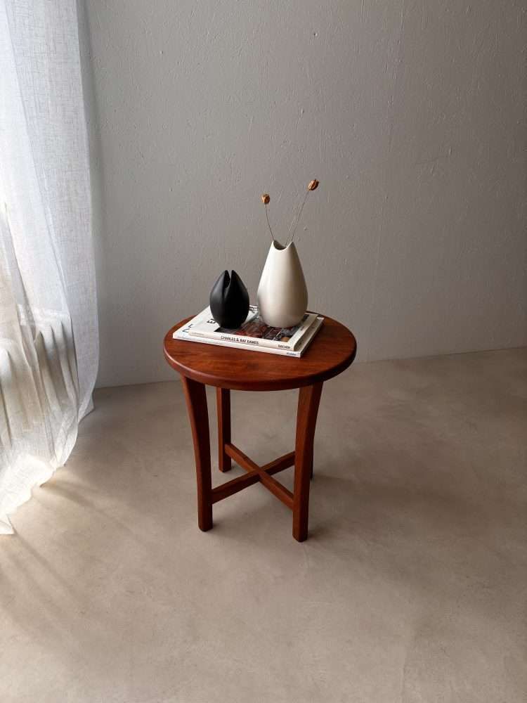 Furniture Danish Solid Teak Side Table, 1960s photo