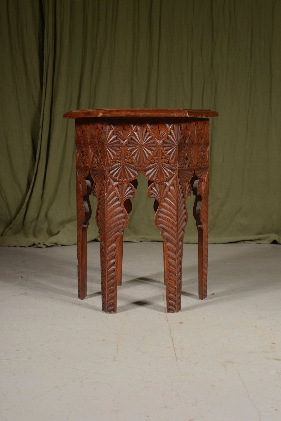 A Scottish Chip Carved Pine Octagonal Table   C.1900 photo Furniture