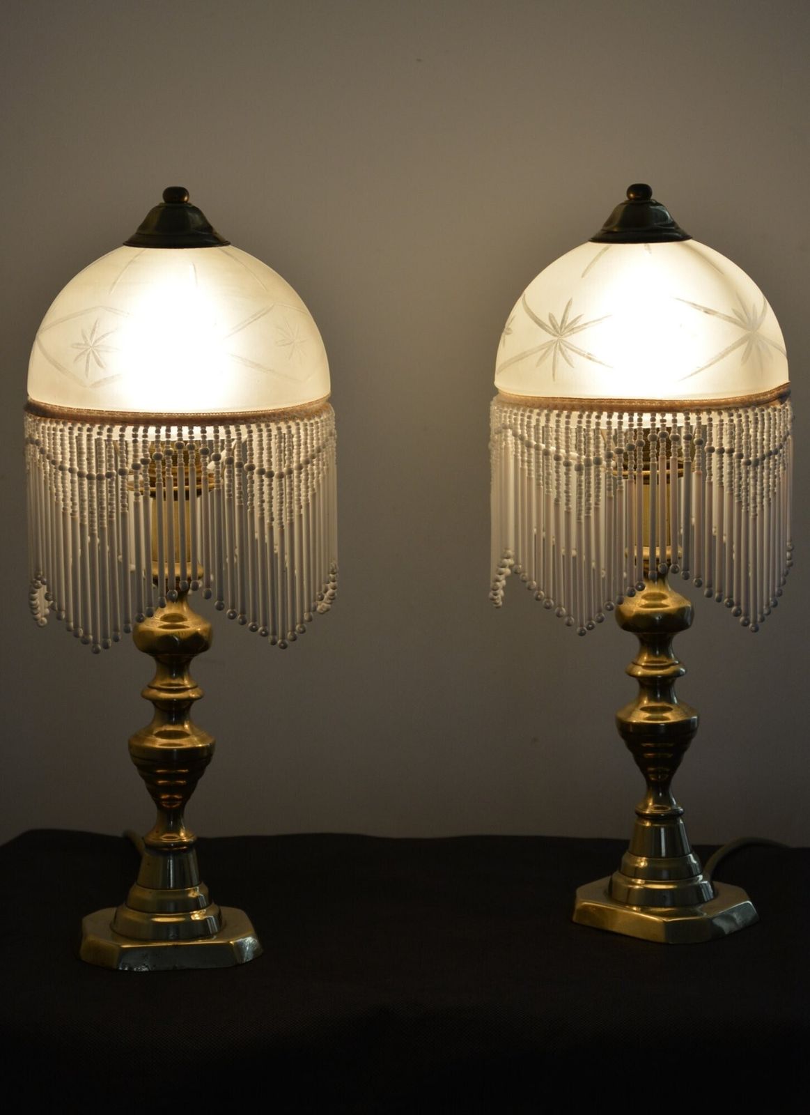 Pair Of Victorian Table Lamps In Brass. photo vinterior