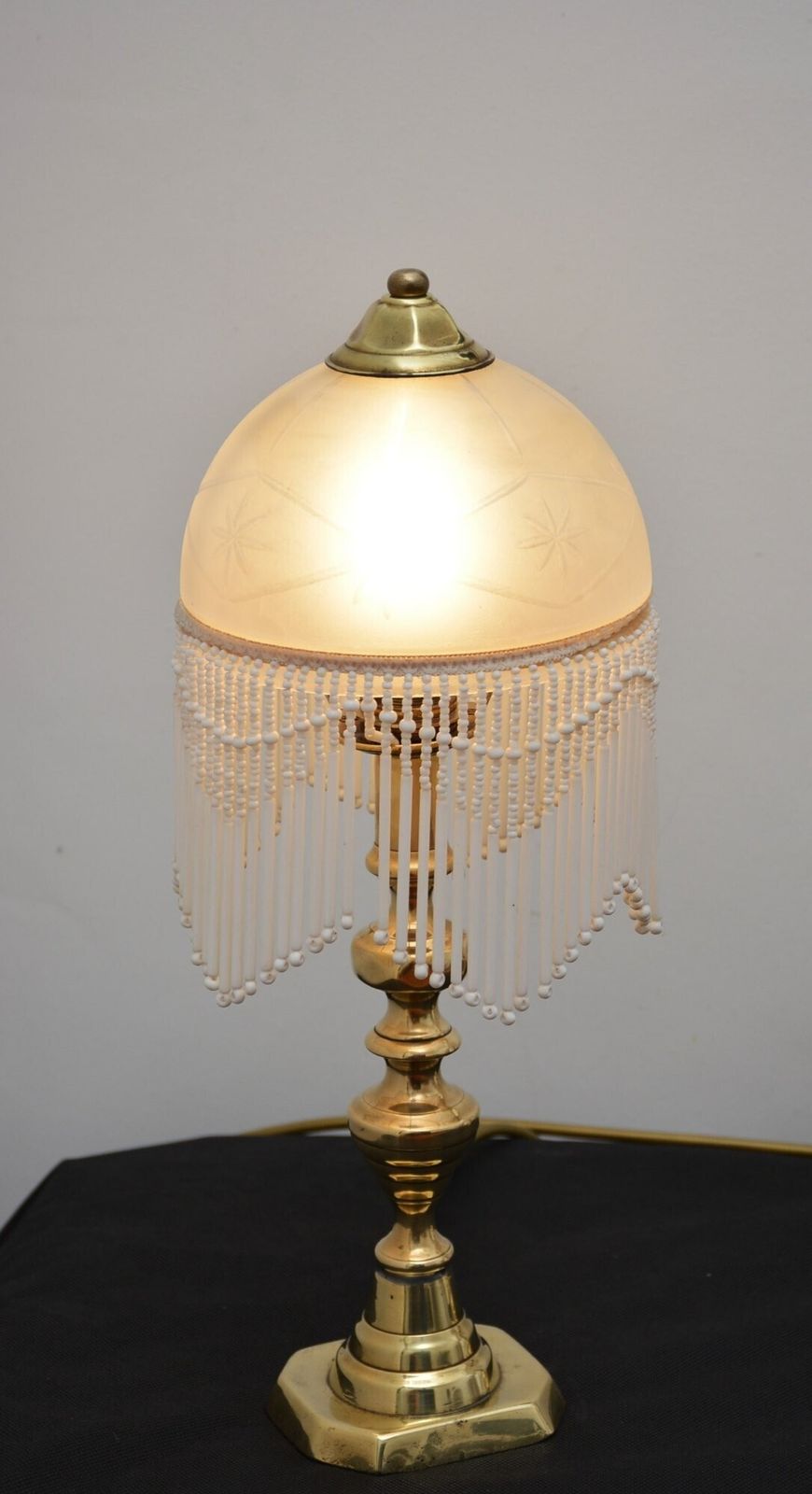 Lighting Pair Of Victorian Table Lamps In Brass. photo