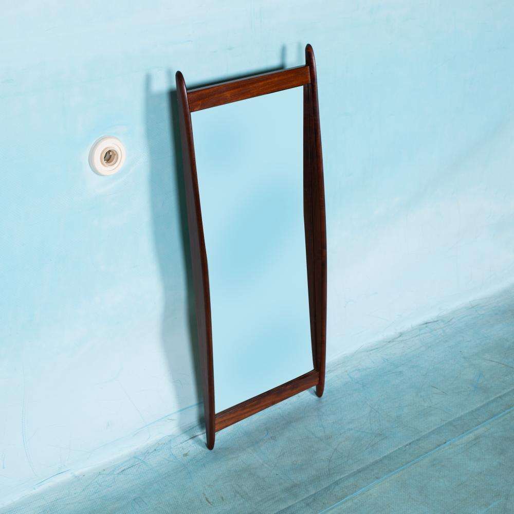 Scandinavian Teak Mirror From The Sixties photo for sale