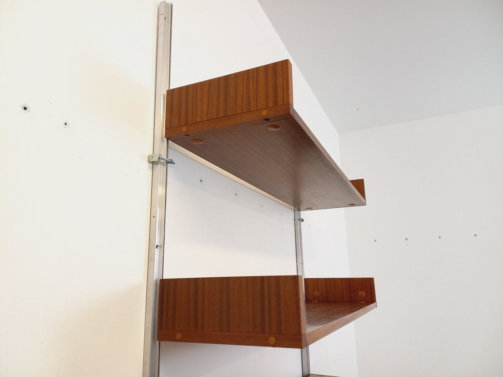 photo for sale Arp Minvielle Wall Mounted Bookcase With Mahogany And Aluminum Secretary Desk