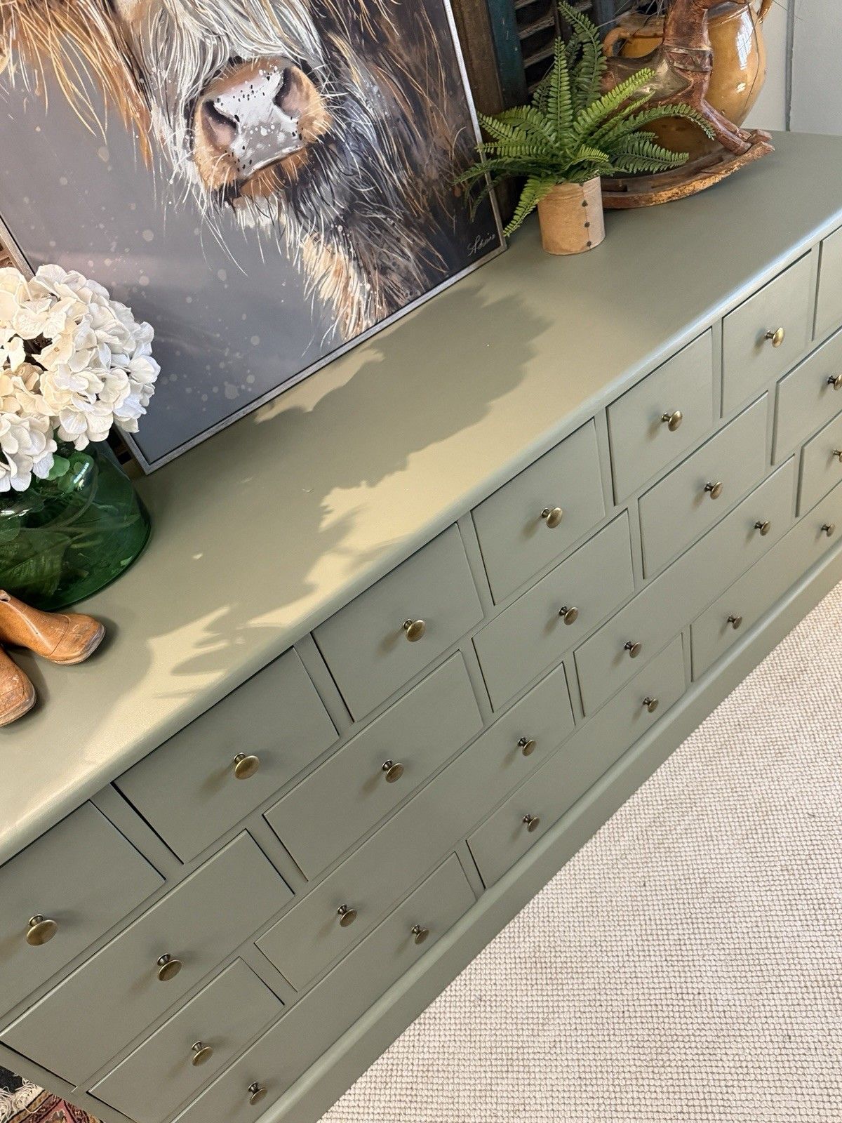 19 Drawer Merchant Chest, Chest Of Drawers, Sideboard Treron By Farrow & Ball photo for sale