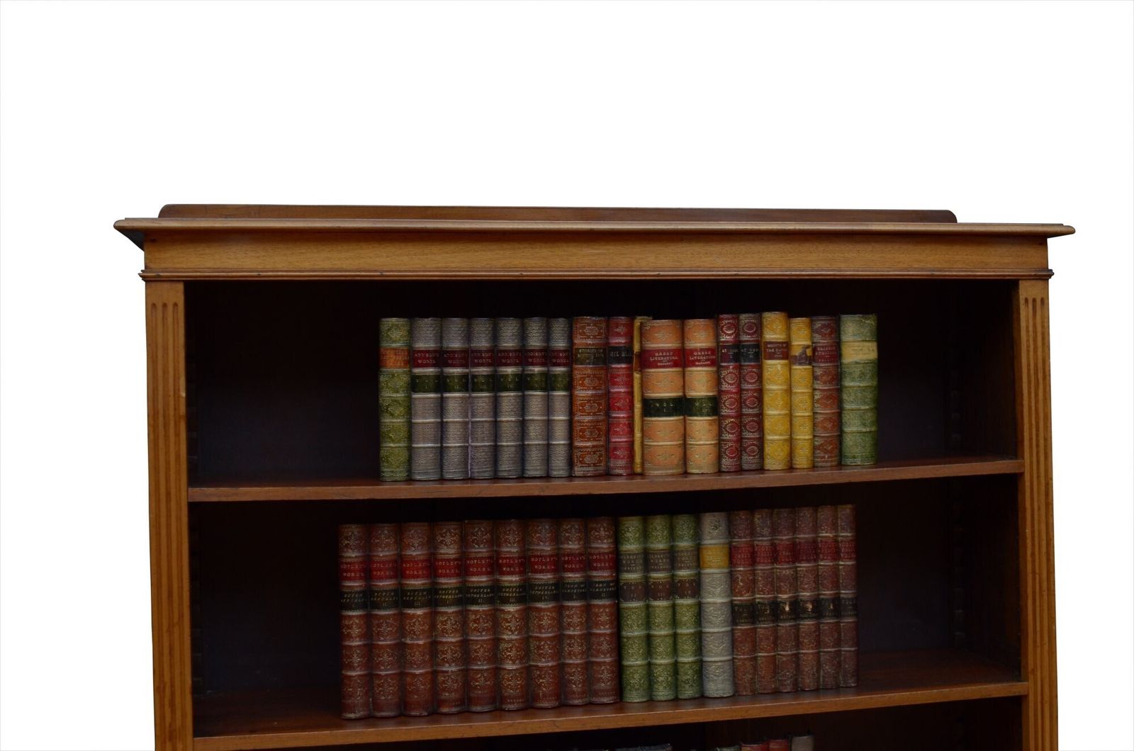 Furniture English Edwardian Walnut Open Bookcase C1900s. photo
