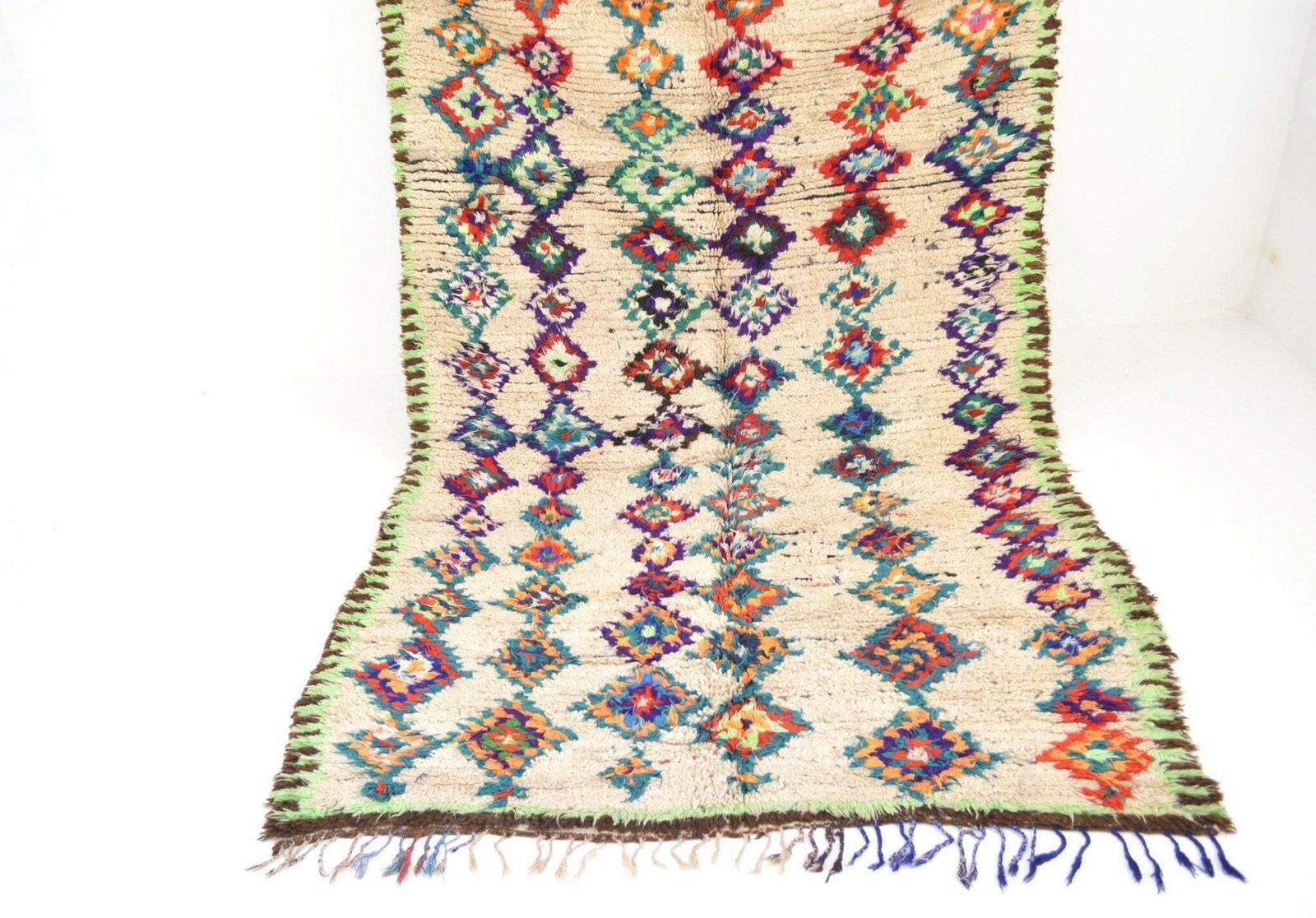 Vintage Moroccan Azilal Rug Hand Knotted Mid Century Wool Berber Carpet photo Textiles