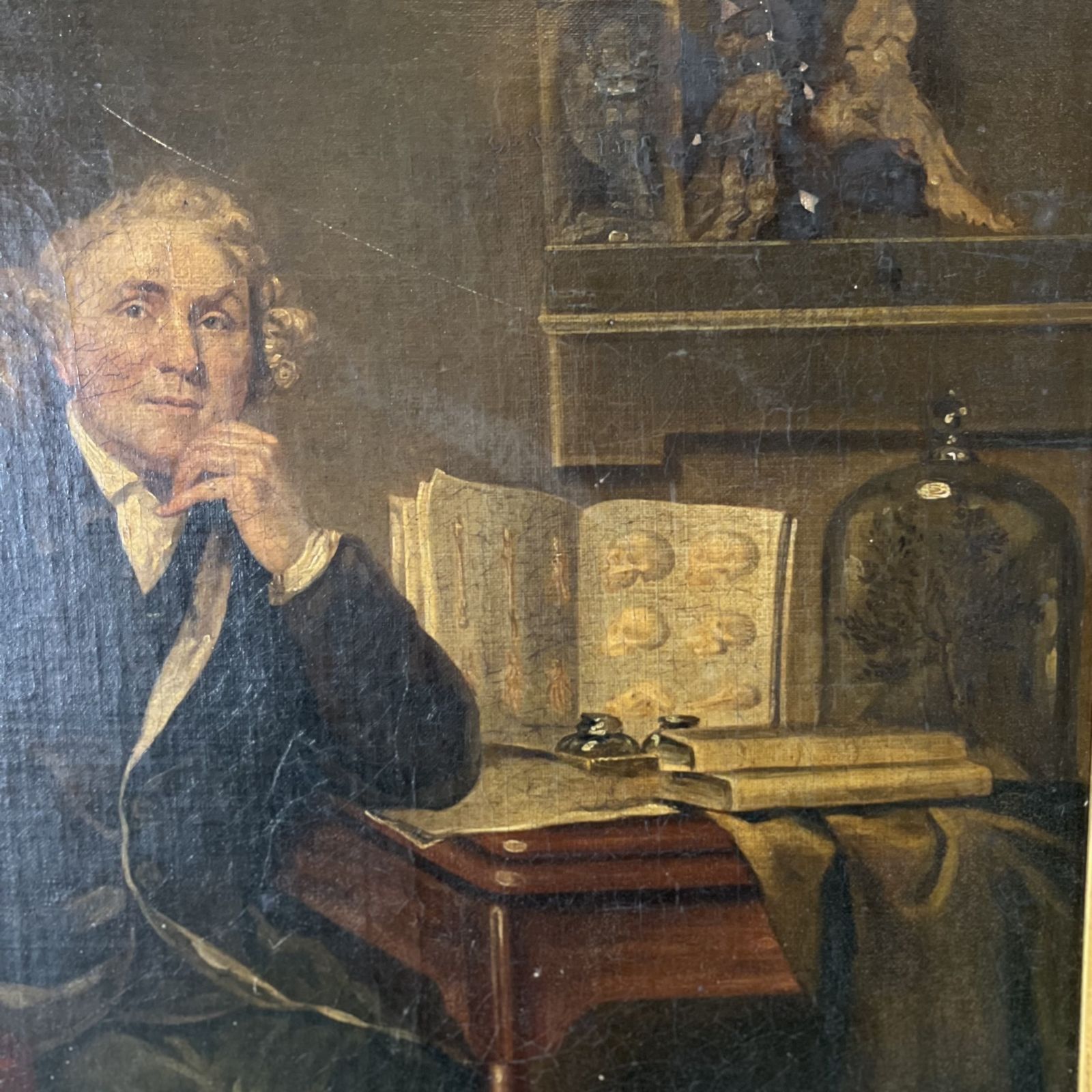 Antique Oil On Canvas Portrait Of John Hunter photo Art