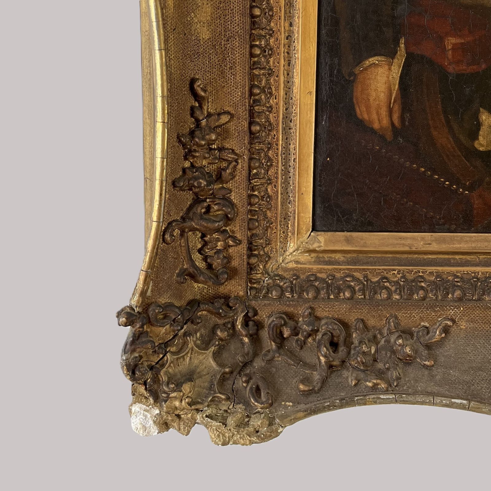Antique Oil On Canvas Portrait Of John Hunter photo vintage