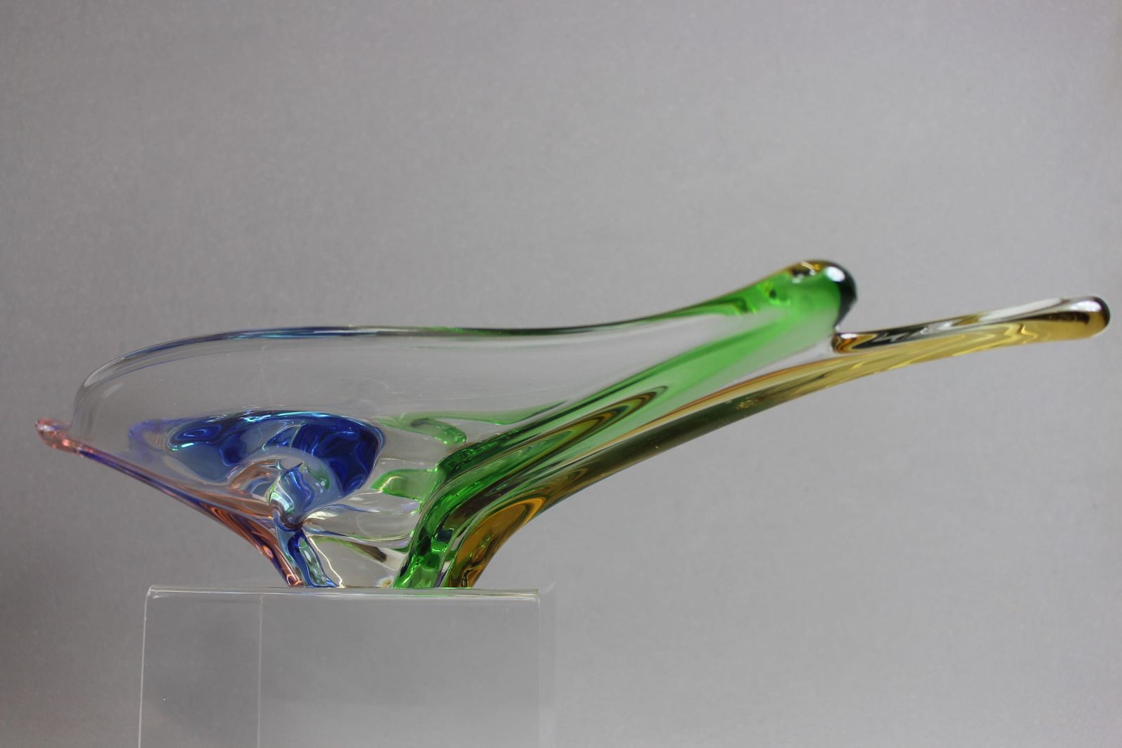 Czech Art Glass Large Rhapsody Bowl By Frantisek Zemek photo vintage