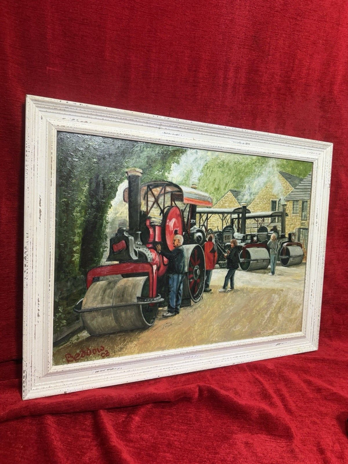 21stc Steam Locomotive Rally & Enthusiasts Oil Painting On Board Signed Beddow photo buy