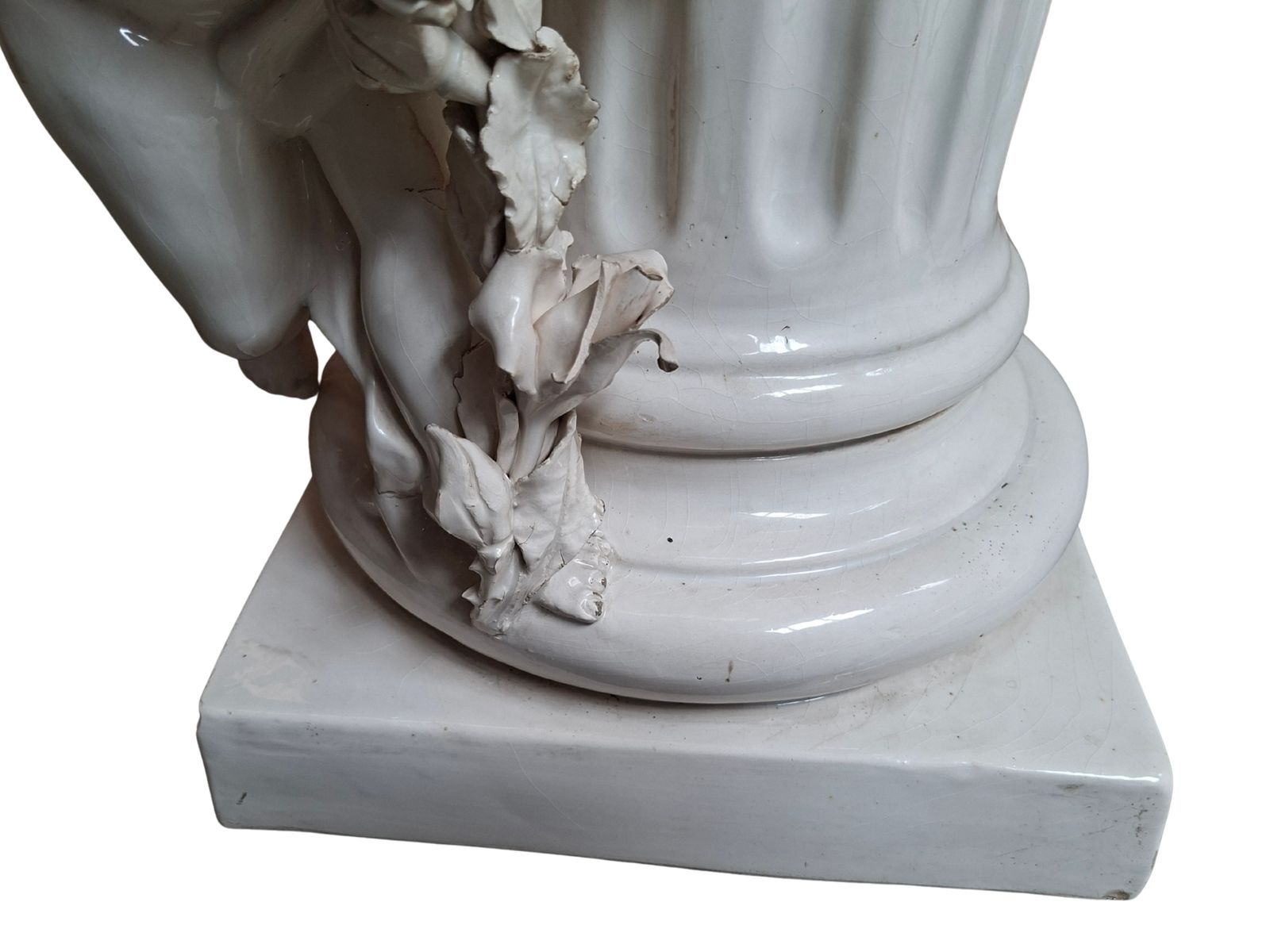 Elegante Colonna Con Angeli In Ceramica – Stile Neo Barocco (Anni '80) photo vintage