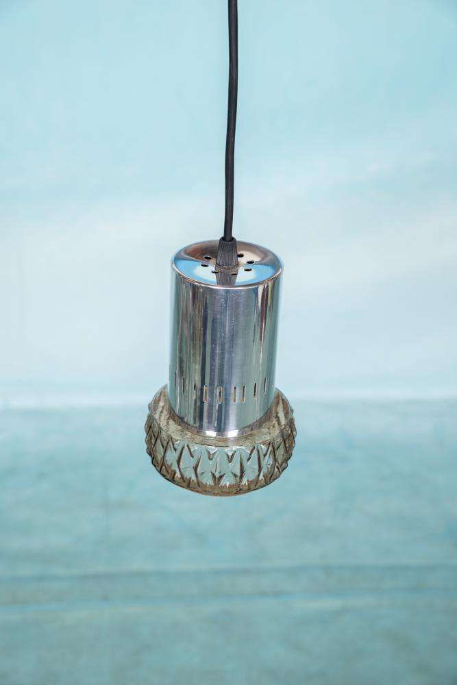 Space Age Hanglamp Glas, Mid Century Glas Jaren 60 Hanglamp photo for sale
