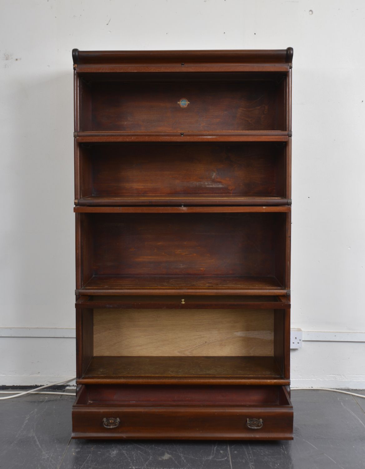 Set Of 4 Antique Mahogany Globe Wernicke Barristers Glazed Stacking Bookcase Cabinet Of Curiosities Uk photo Furniture