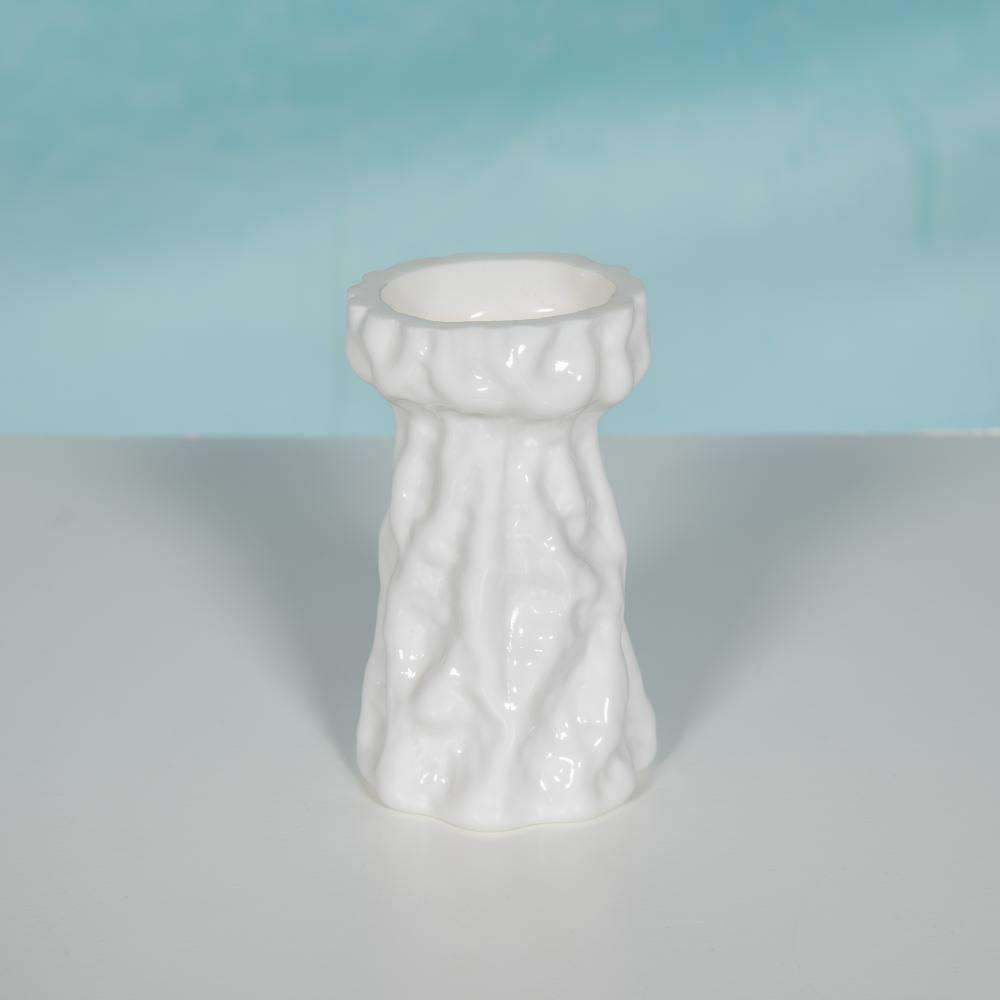 Ingrid Glass Hyacinth Glass, Milky White Pressed Glass Glacier Look