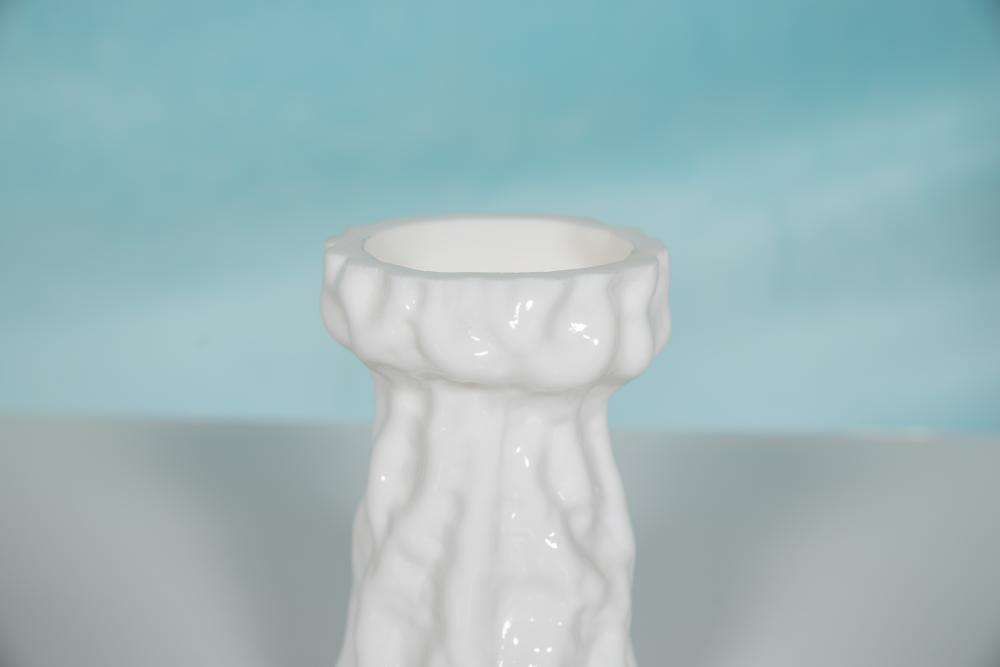 Ingrid Glass Hyacinth Glass, Milky White Pressed Glass Glacier Look photo furniture