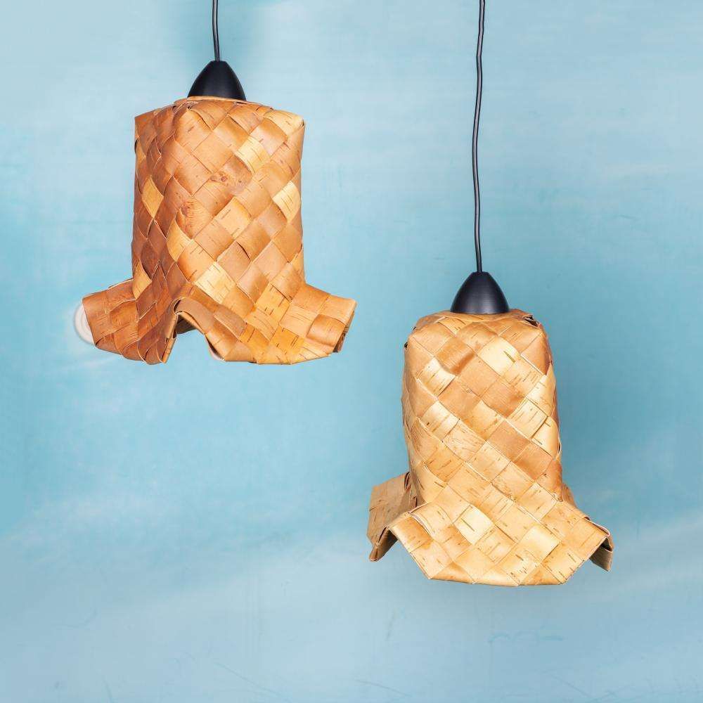 Japandi Scandinavische Gevlochten Hanglamp, Vintage Hanglamp