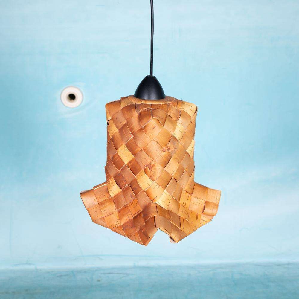 Japandi Scandinavische Gevlochten Hanglamp, Vintage Hanglamp photo for sale