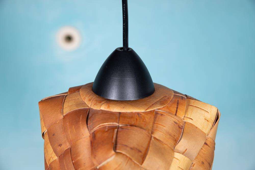 Japandi Scandinavische Gevlochten Hanglamp, Vintage Hanglamp photo buy