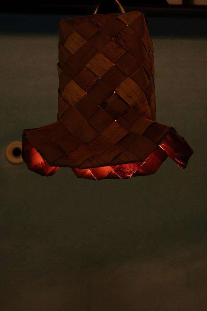 194.0 Japandi Scandinavische Gevlochten Hanglamp, Vintage Hanglamp photo