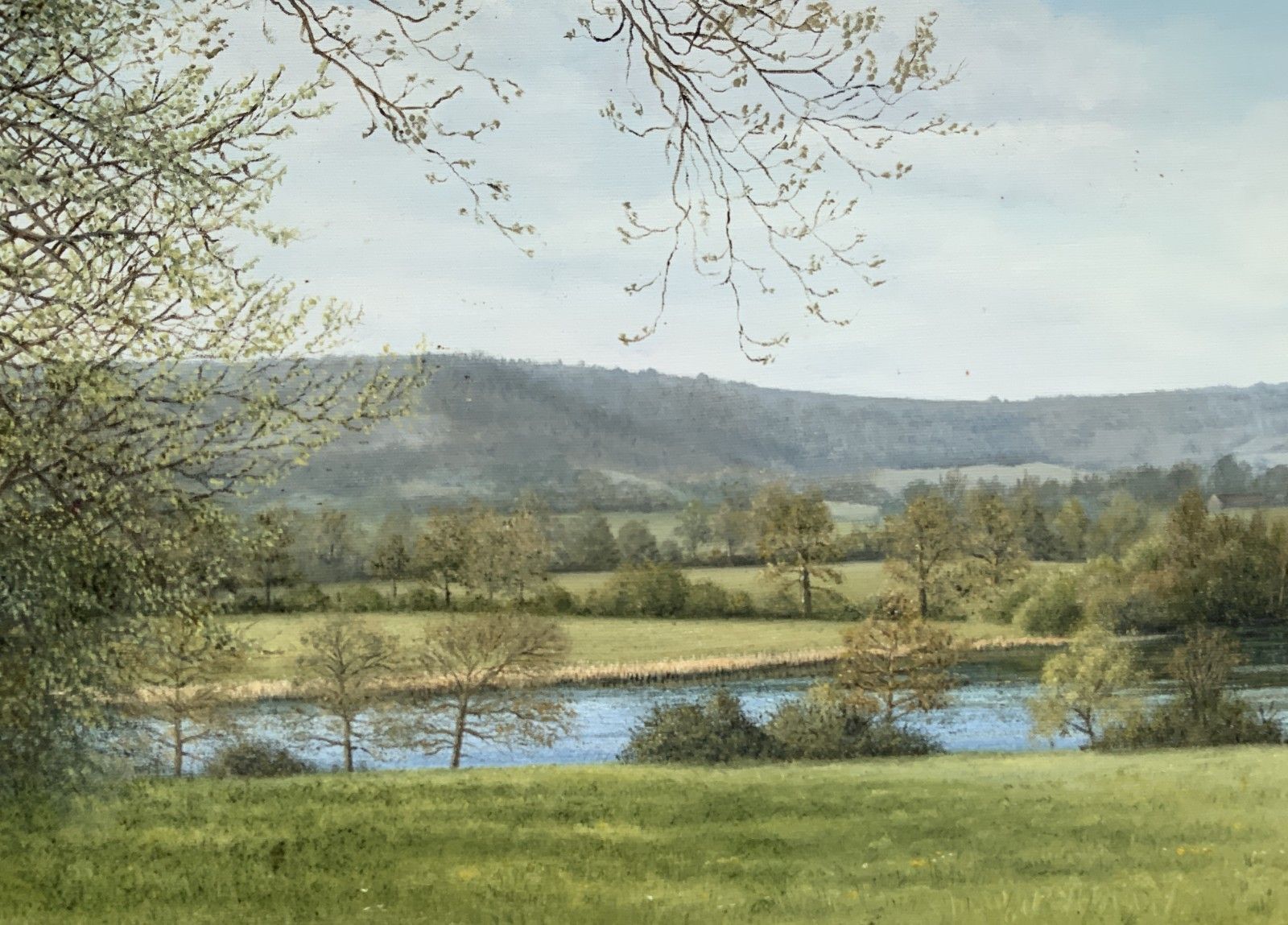 Beautiful English Countryside Landscape Oil Painting Signed Original photo buy