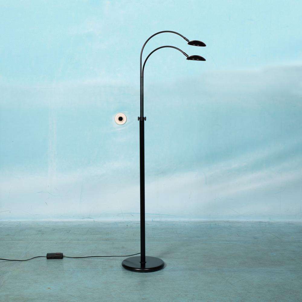 Space Age Arc Lamp Matte Black, Vintage Arc Lamp 70s
