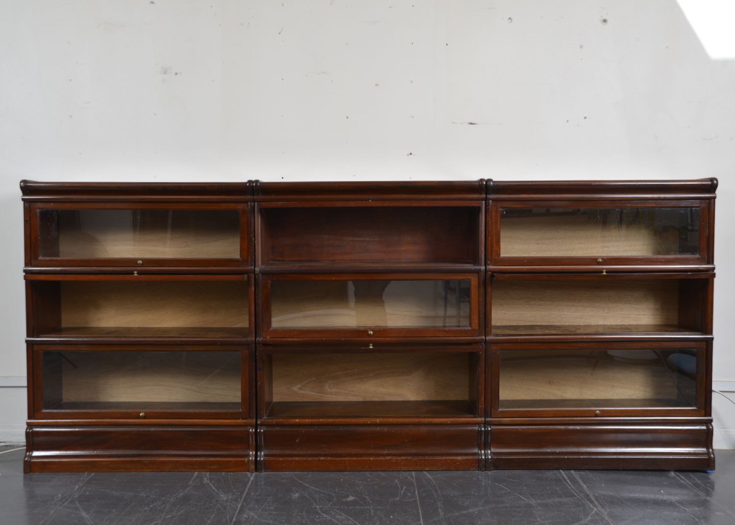 Set Of 9 Antique Mahogany Globe Wernicke Barristers Glazed Stacking Bookcase Cabinet Of Curiosities Uk photo for sale