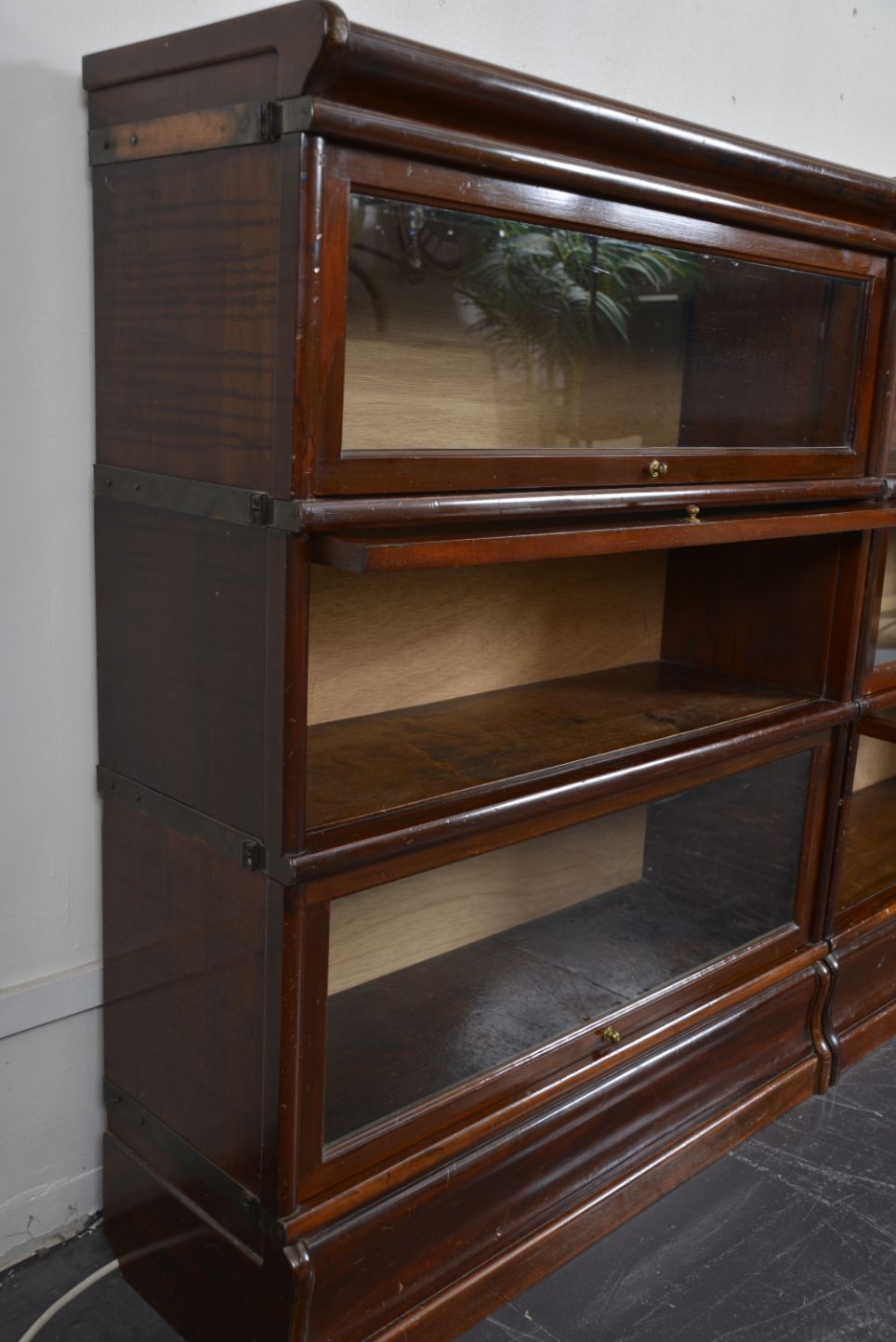 photo furniture Set Of 9 Antique Mahogany Globe Wernicke Barristers Glazed Stacking Bookcase Cabinet Of Curiosities Uk