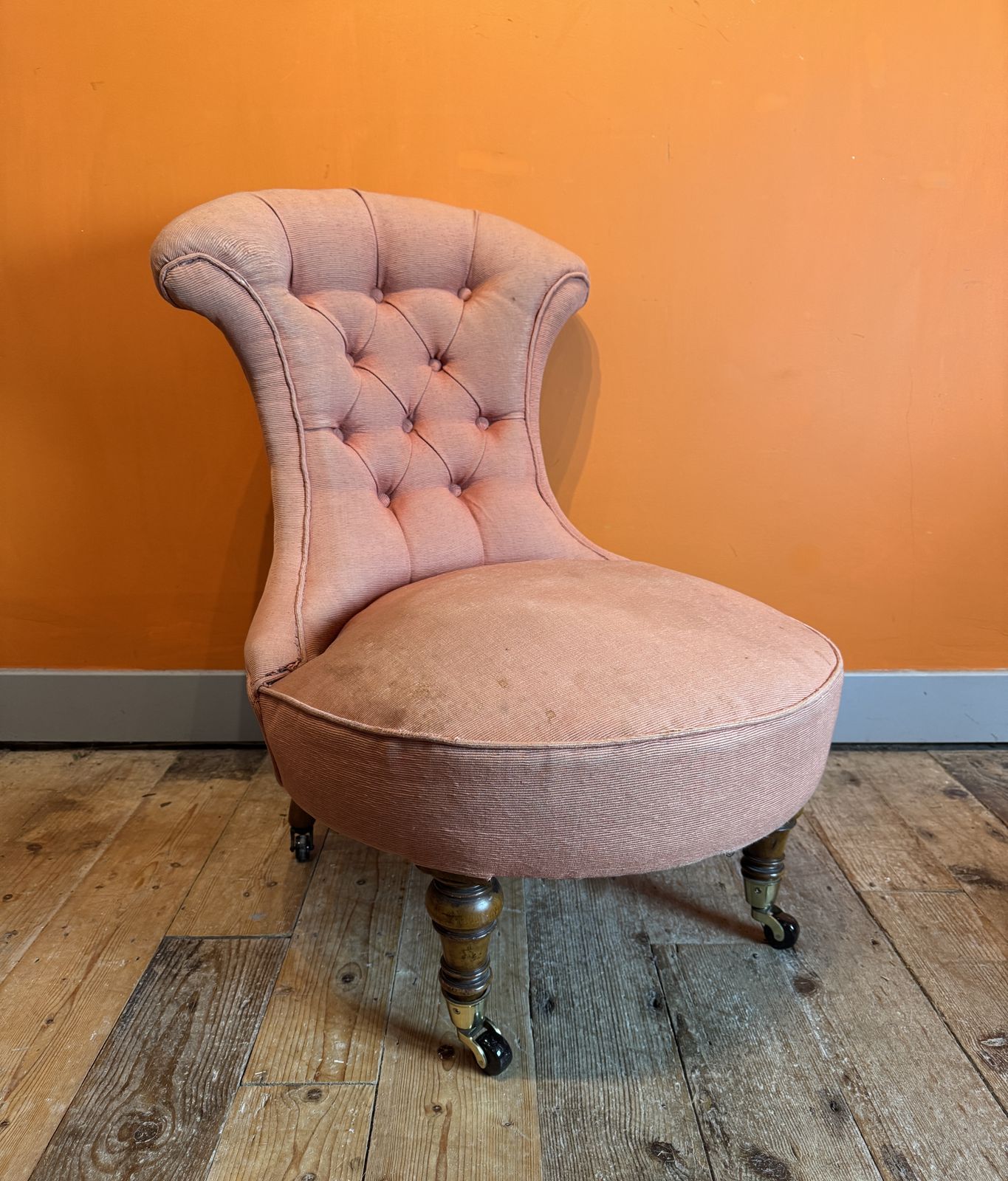 Antique Button Back Occasional Chair For Recovering photo Furniture