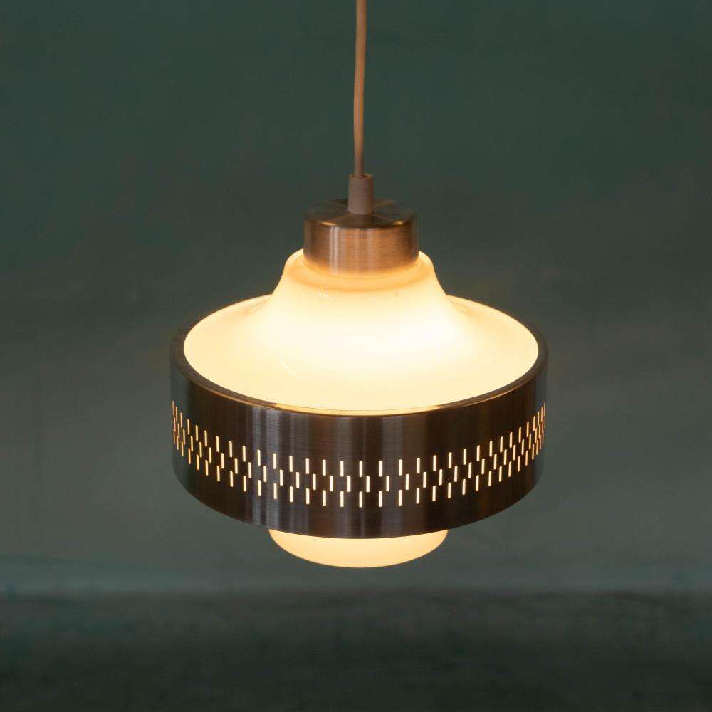 Verlichting Vintage Design Glazen Hanglamp Ca. Jaren 1960, Zweedse Hanglamp photo