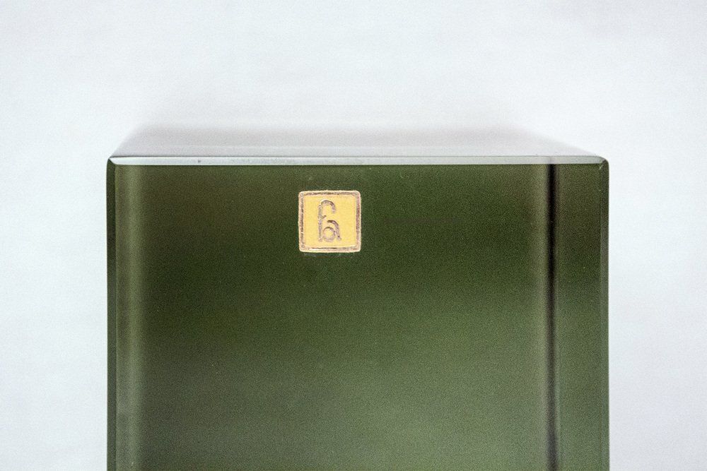 Glass Solidi Paperweight Cube From Fontana Arte, 1980s photo Home Decor